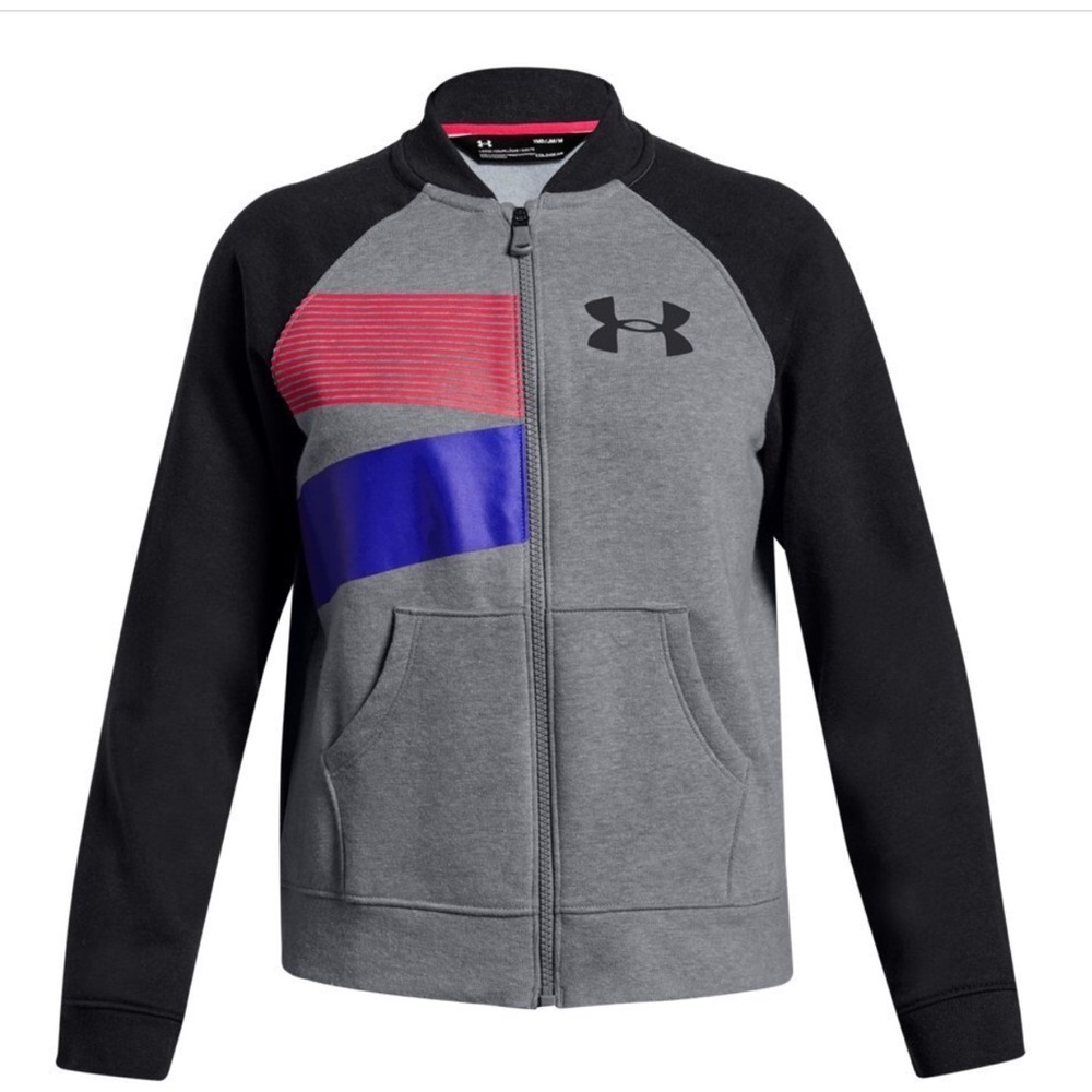 UNDER ARMOUR GIRLS' RIVAL FLEECE BOMBER JACKET de